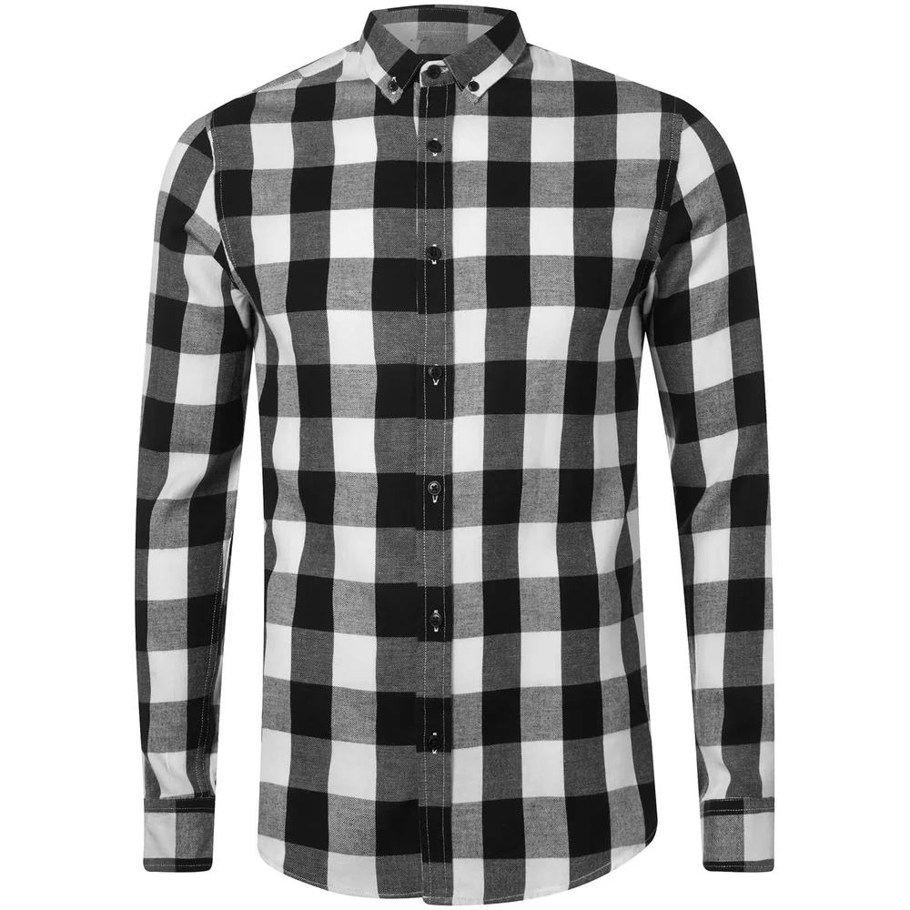 Troy Men's Liam Long Check Sleeve Shirt - White - S - White Image 1
