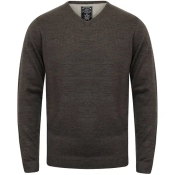 Kensington Men's Basic V Neck Jumper - Charcoal Marl