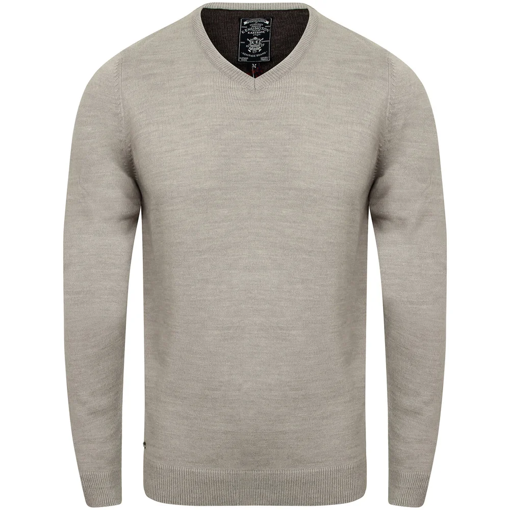 Kensington Men's Basic V Neck Jumper - Light Grey Marl - M - Grey Image 1