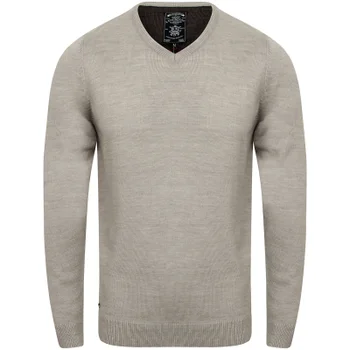 Kensington Men's Basic V Neck Jumper - Light Grey Marl
