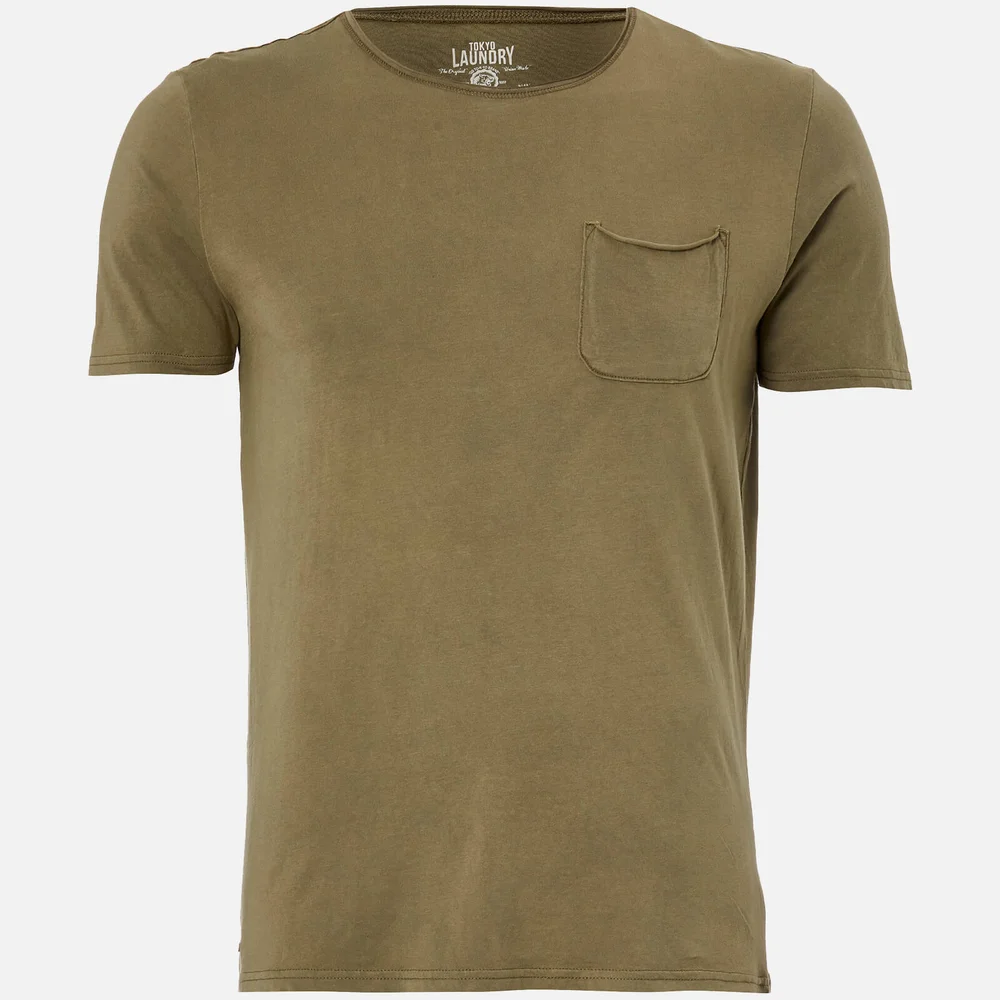 Tokyo Laundry Men's Hella Cotton Jersey T-Shirt - Burnt Olive - S - Green Image 1