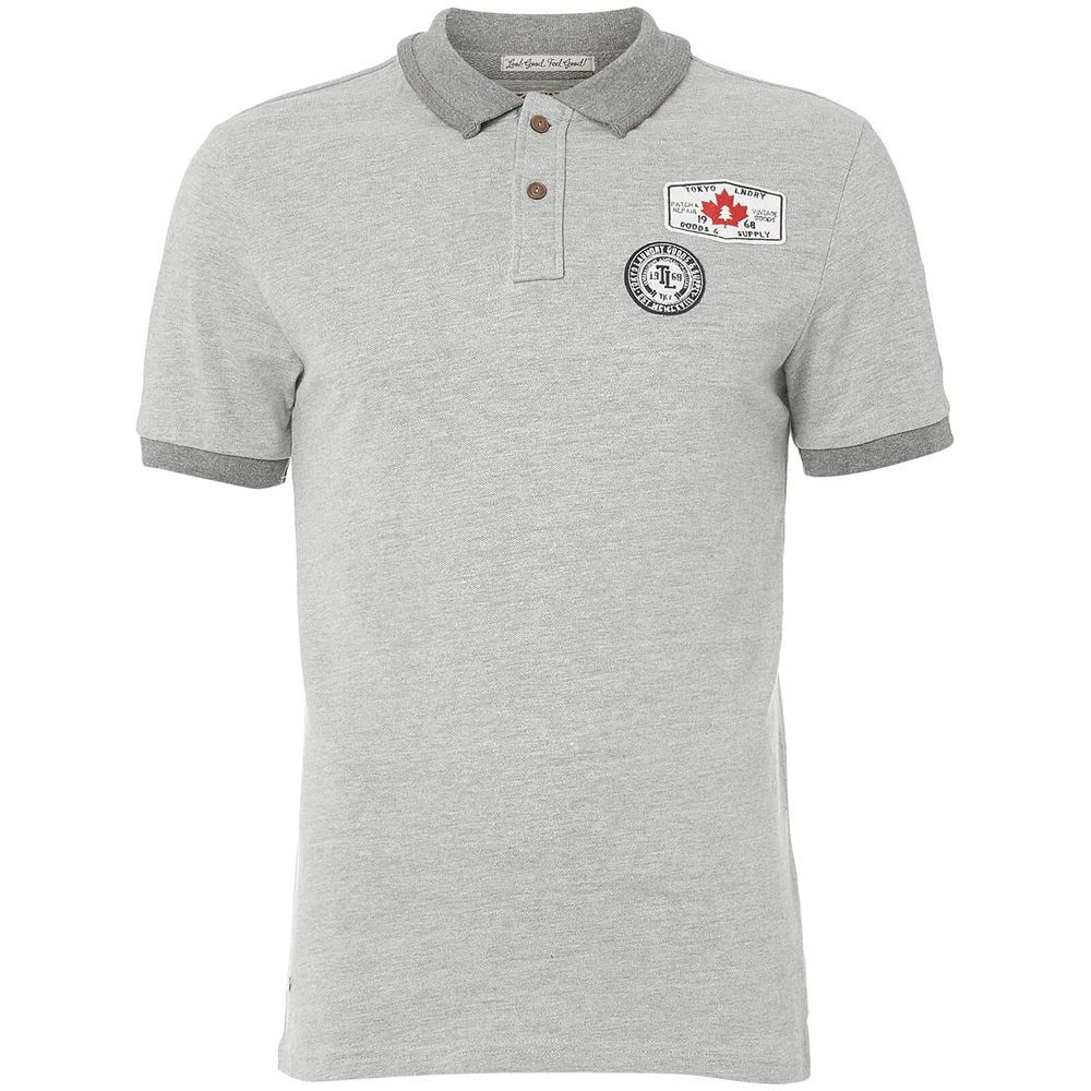 Tokyo Laundry Men's Downtown Polo Shirt - Light Grey Marl - S - Grey Image 1