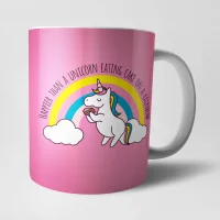 Happier Than A Unicorn Eating Cake Mug - undefined undefined
