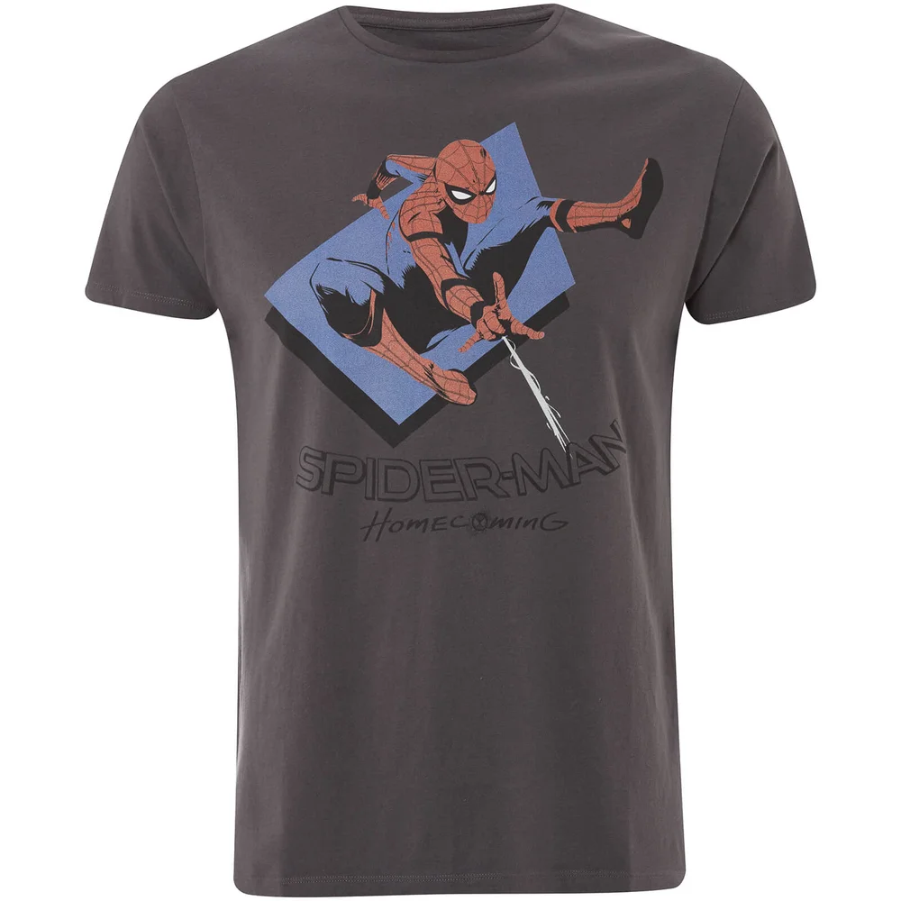 Marvel Spider-Man Men's Spider Jump T-Shirt - Charcoal - S - Grey Image 1