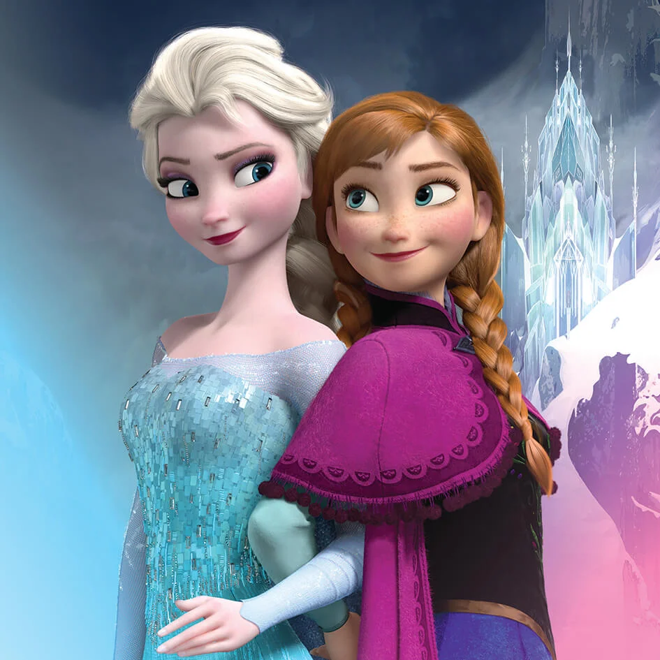 Disney Frozen Elsa and Anna 30 x 30cm Canvas Print Image 1