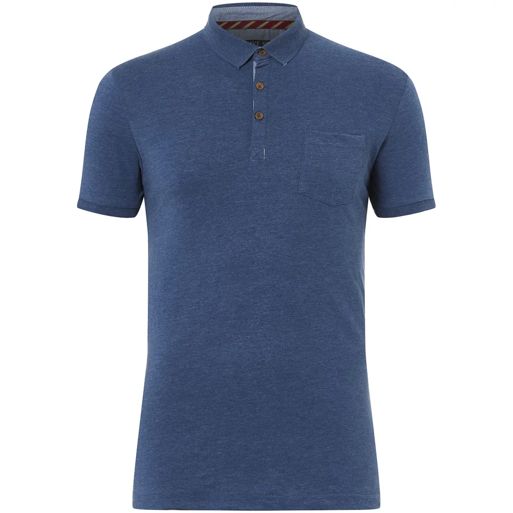 Brave Soul Men's Julius Polo Shirt - Vintage Blue Marl - S - Blue Image 1