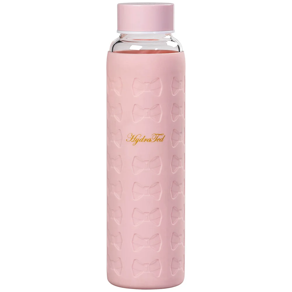 Ted Baker Pink Glass Water Bottle with Silicone Sleeve Image 1