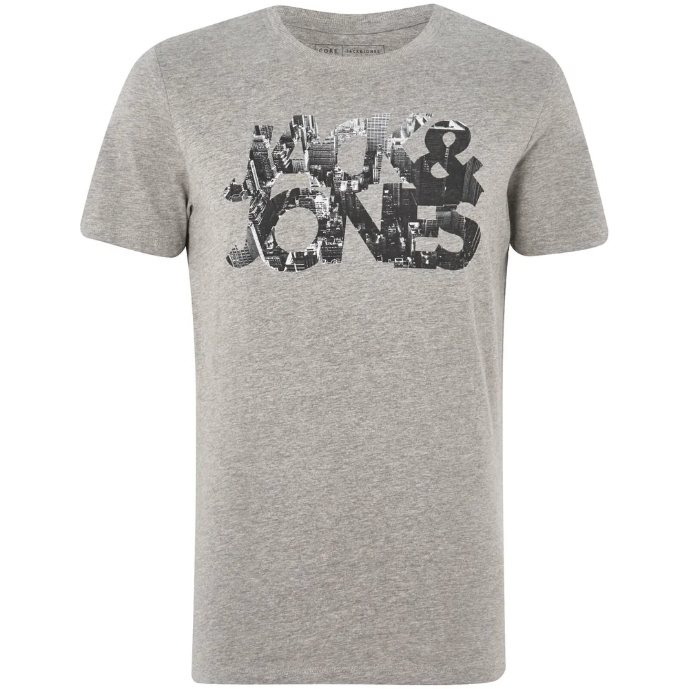 Jack & Jones Core Men's Scallop T-Shirt - Light Grey Marl - S - Grey Image 1