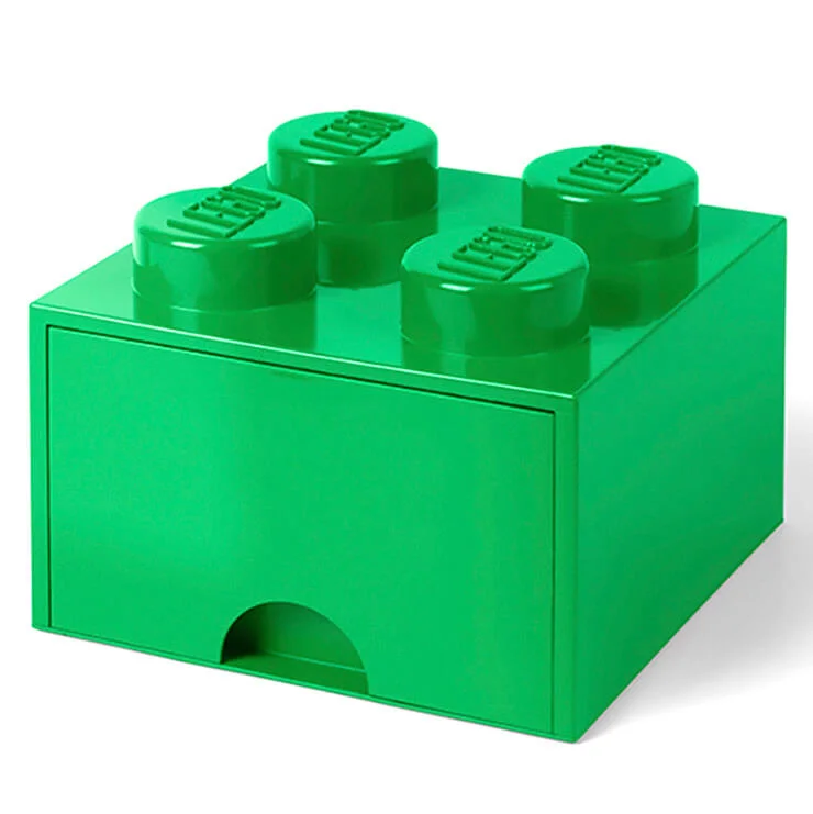 LEGO Storage 4 Knob Brick - 1 Drawer (Dark Green) Image 1