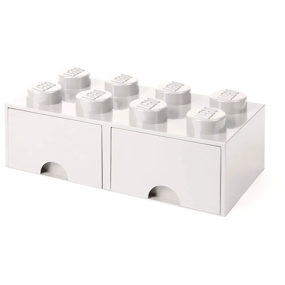 LEGO Storage 8 Knob Brick - 2 Drawers (White) Image 1