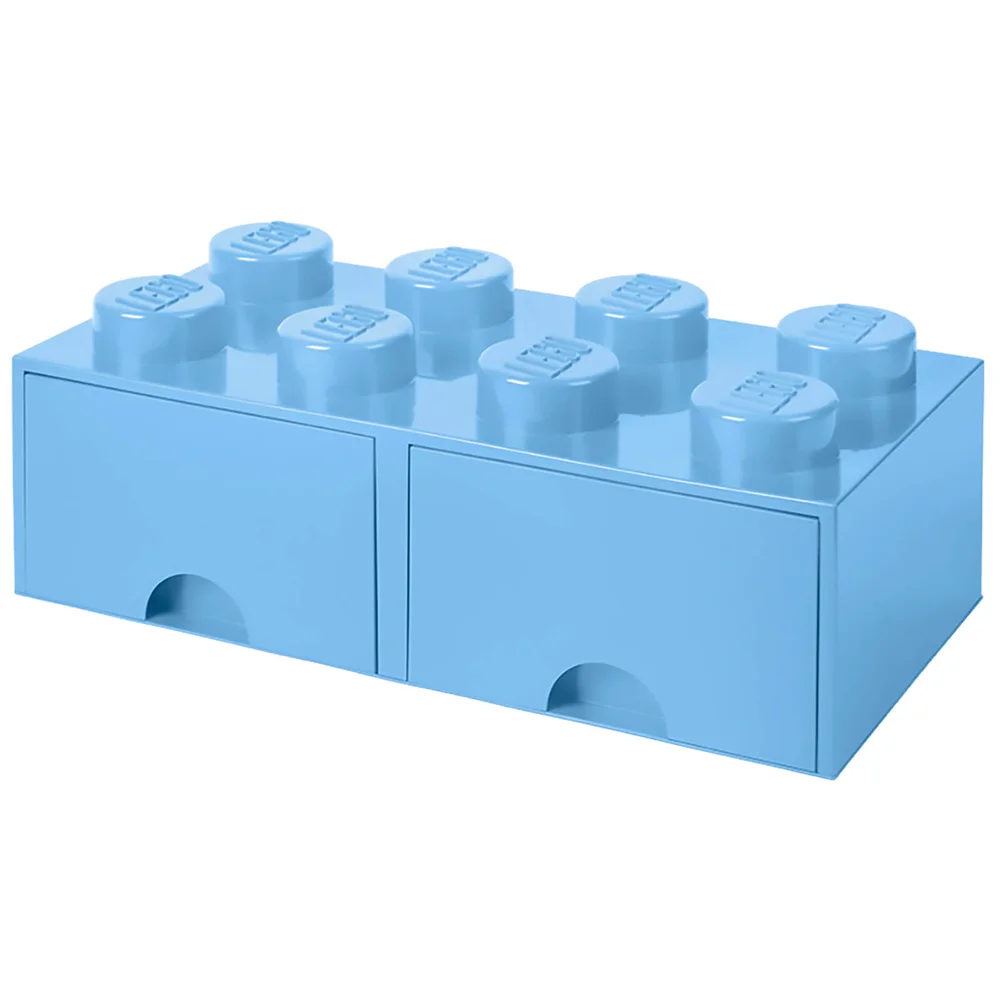 LEGO Storage 8 Knob Brick - 2 Drawers (Light Royal Blue) Image 1