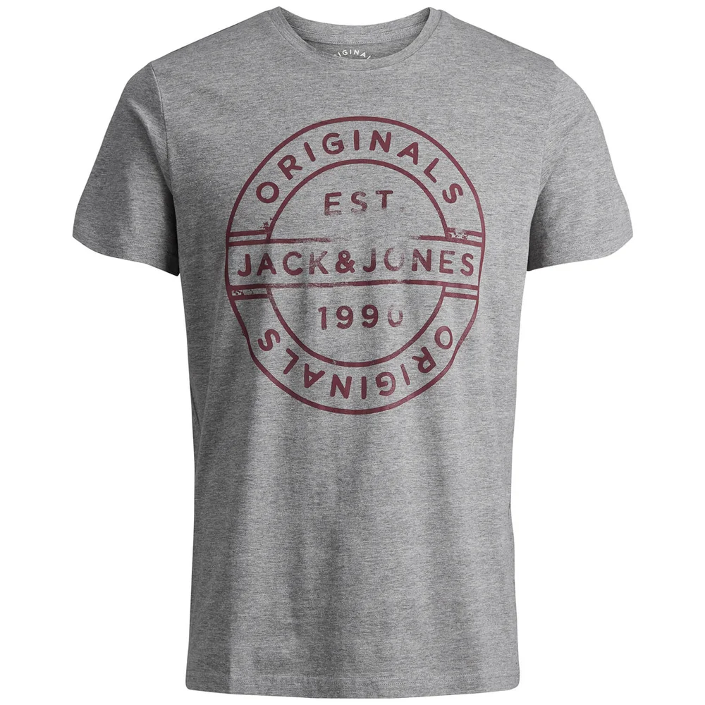Jack & Jones Originals Men's Slack T-Shirt - Light Grey Marl - S - Grey Image 1