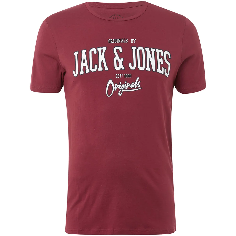 Jack & Jones Originals Men's Harry T-Shirt - Cordovan - S - Burgundy Image 1