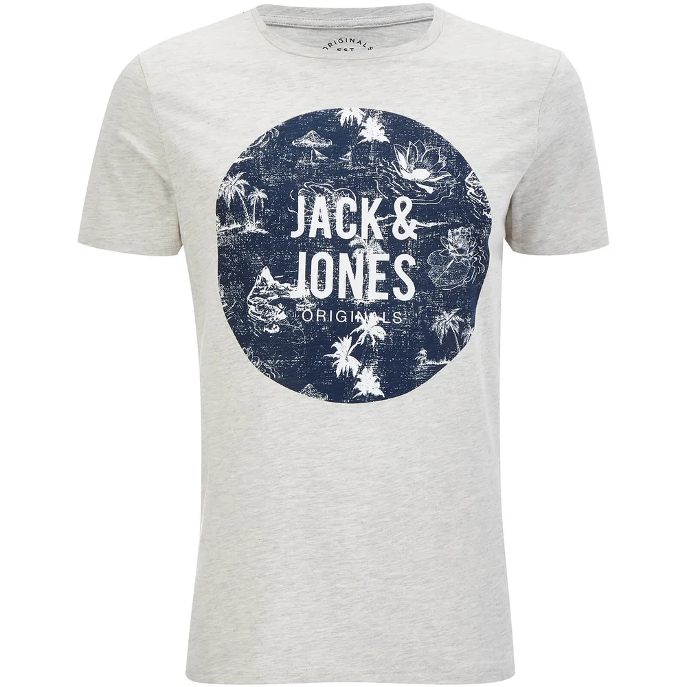 Jack & Jones Men's Originals Newport T-Shirt - Light Grey Marl - S Image 1