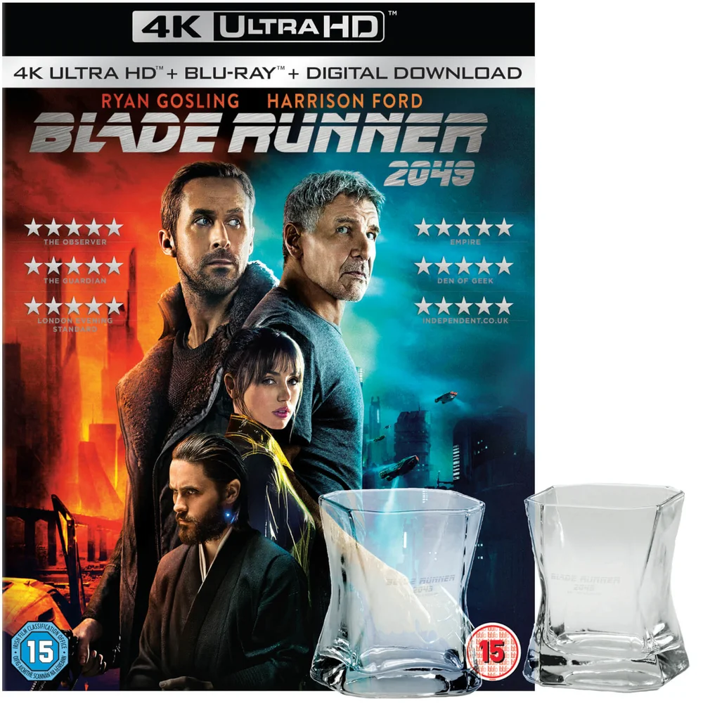 Blade Runner 2049 - Limited Edition 4K Ultra HD and Blu-ray with 2 Whiskey Glasses Set Image 1