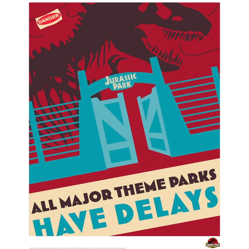 Jurassic Park Theme Park Delays Limited Edition Art Print Image 1