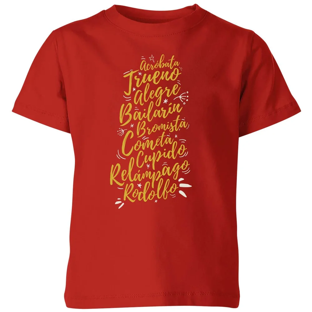 International Reindeer Kids' T-Shirt - Red - 3-4 Years - Red Image 1