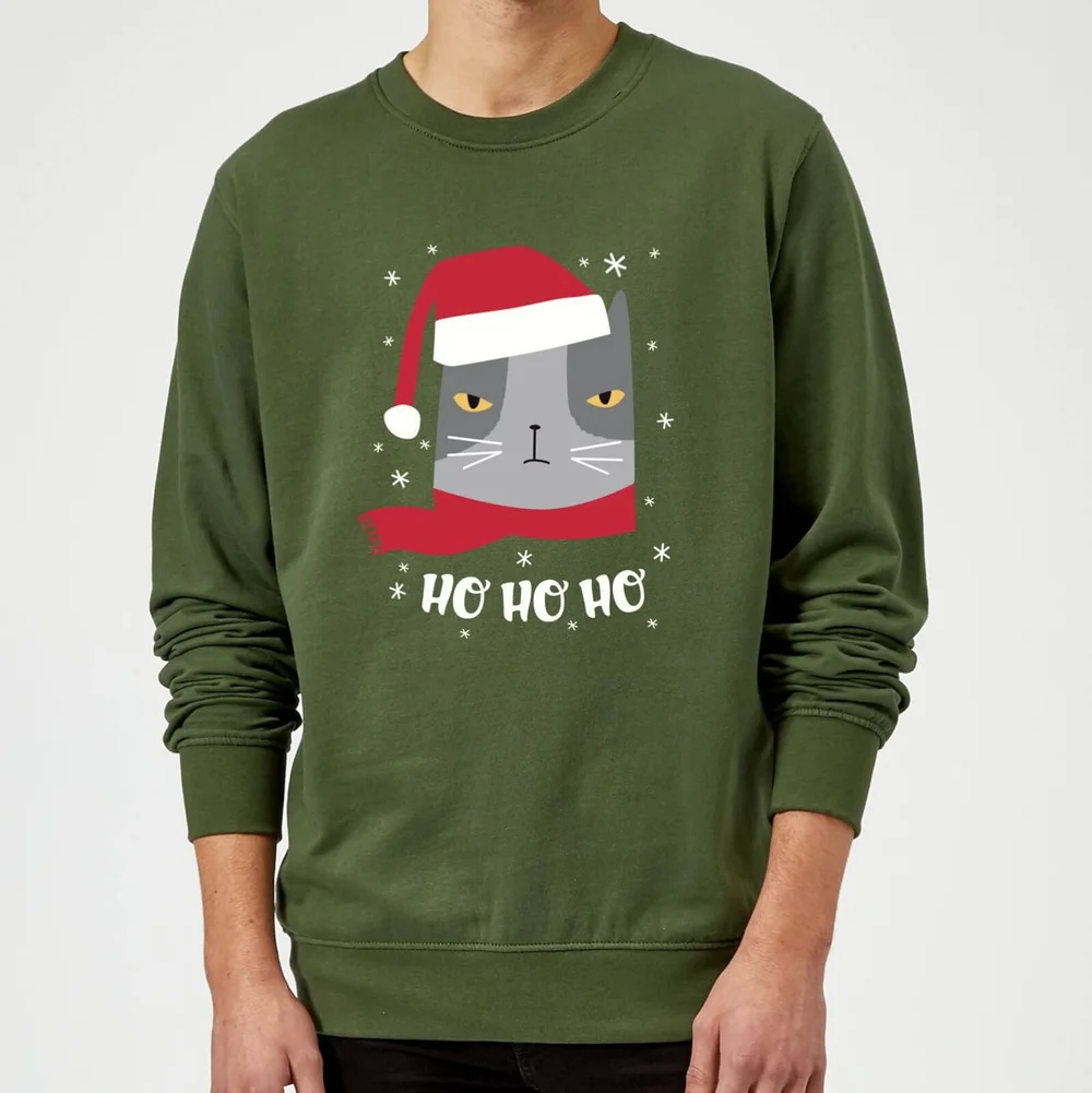 Ho Ho Ho Sweatshirt - Forest Green - S Image 1
