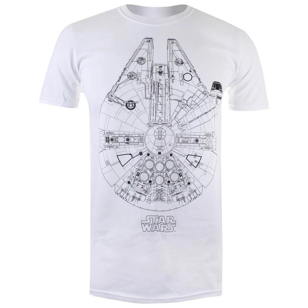 Star Wars Men's Millenium Lines T-Shirt - White - S - White Image 1