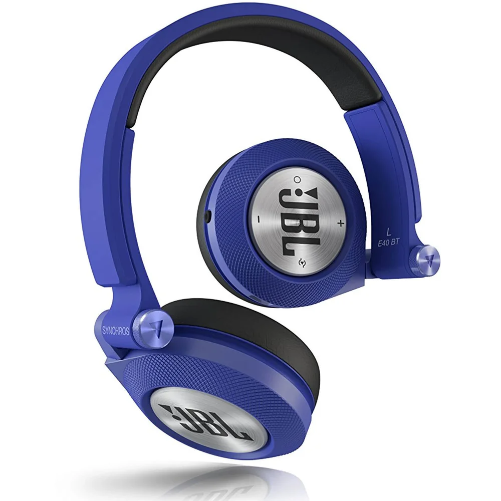 JBL Syncros E40BT Bluetooth On Ear Headphones - Blue Image 1