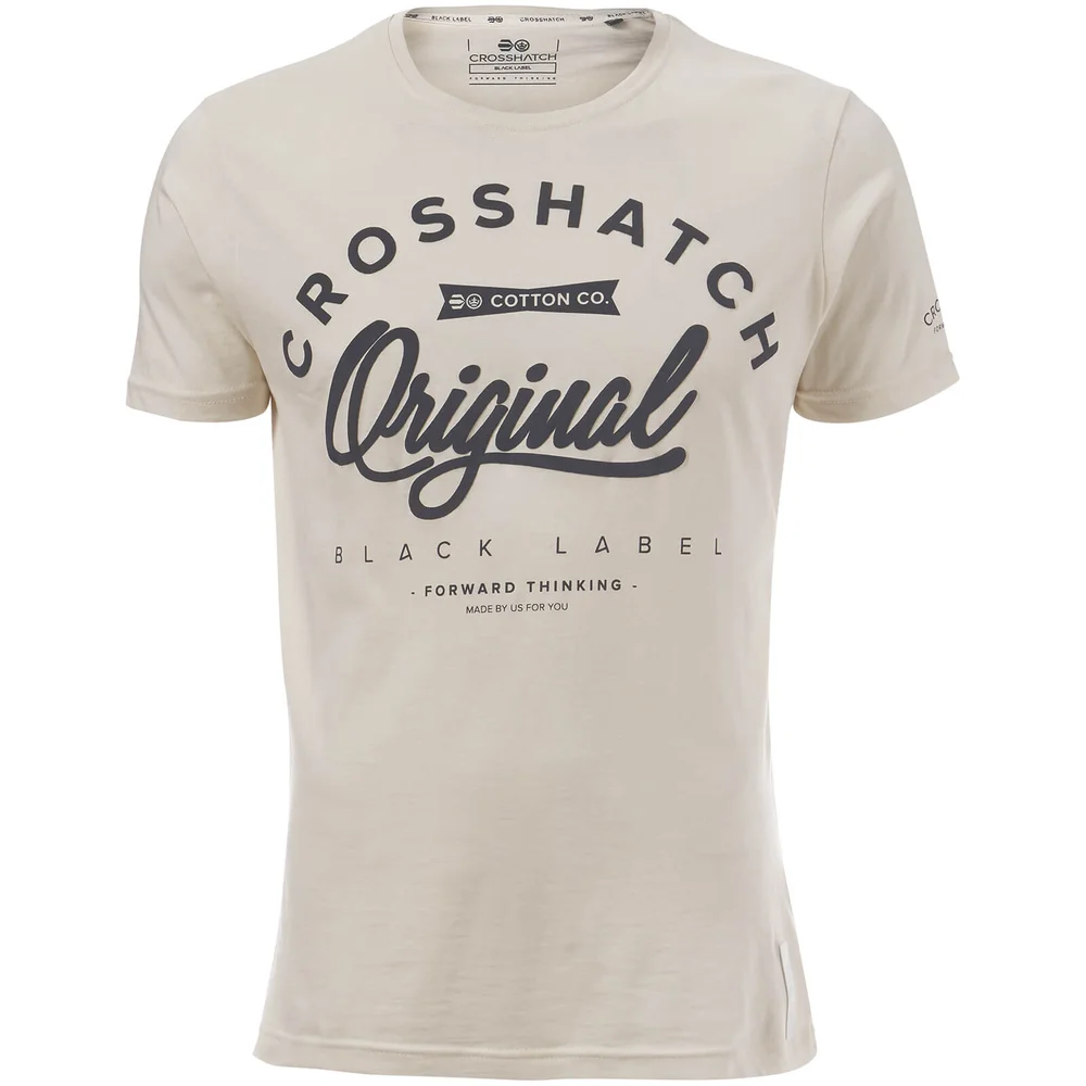 Crosshatch Men's Freemans T-Shirt - Vaporous Grey - S - White Image 1