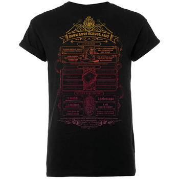 Harry Potter Hogwarts School List Men's Black T-Shirt