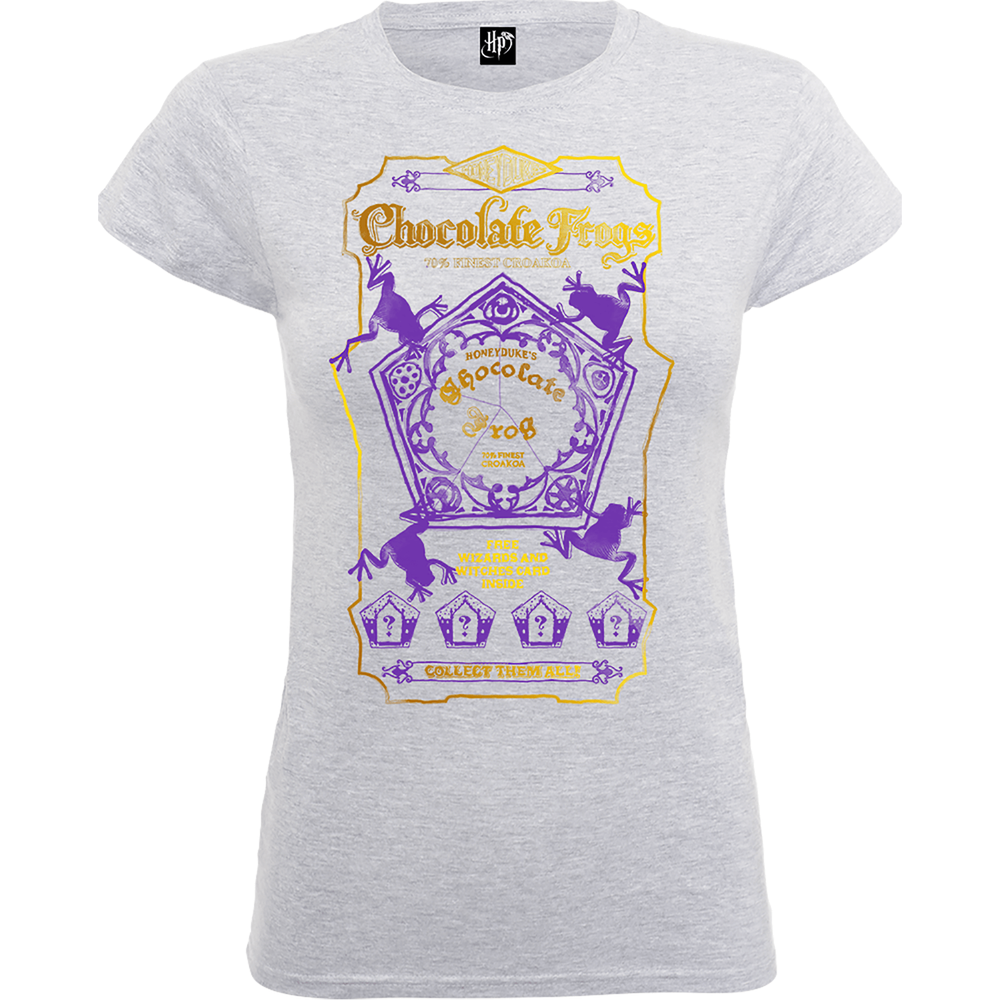 Harry Potter Honeydukes Purple Chocolate Frogs Women's Grey T-Shirt - S Image 1
