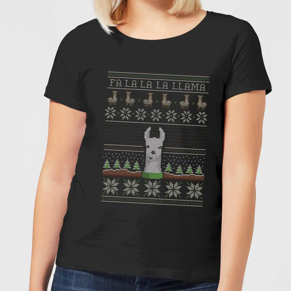 Fa La La La Llama Women's T-Shirt - Black - 3XL Image 1