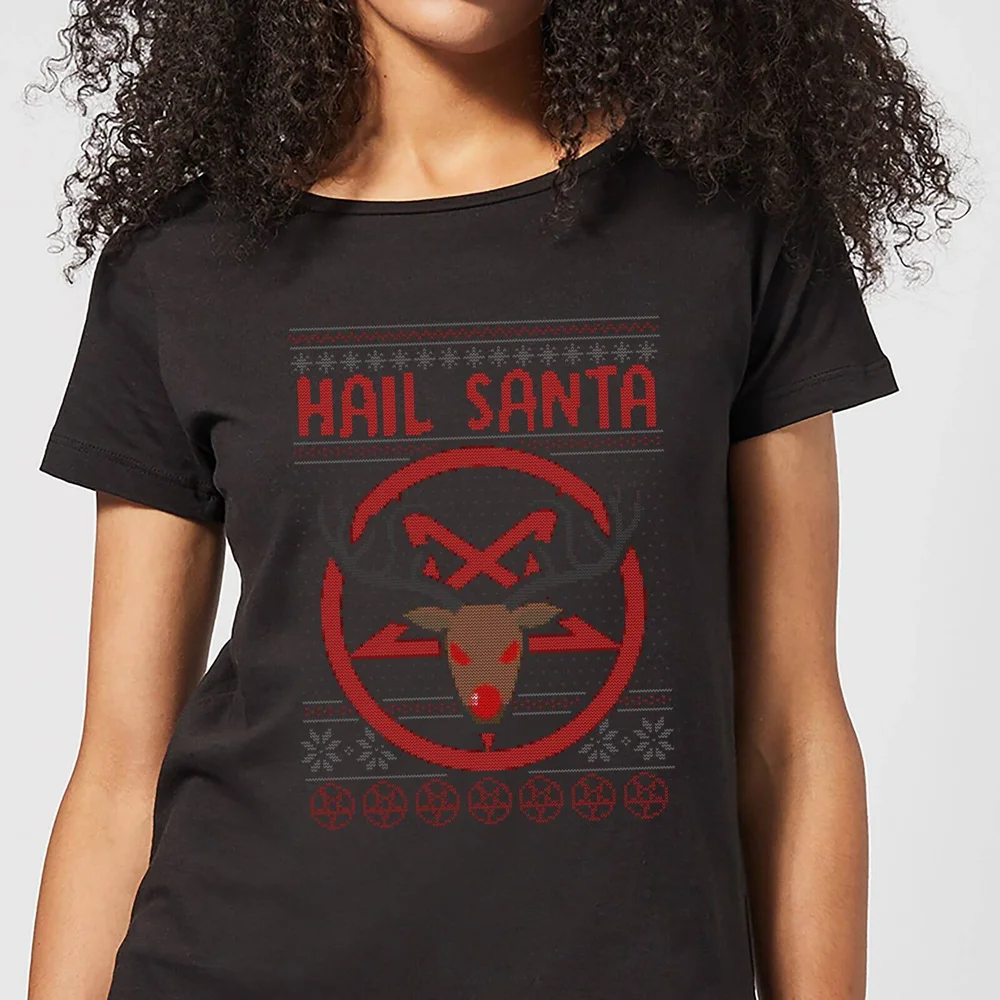 Hail Santa Women's T-Shirt - Black - 3XL Image 1