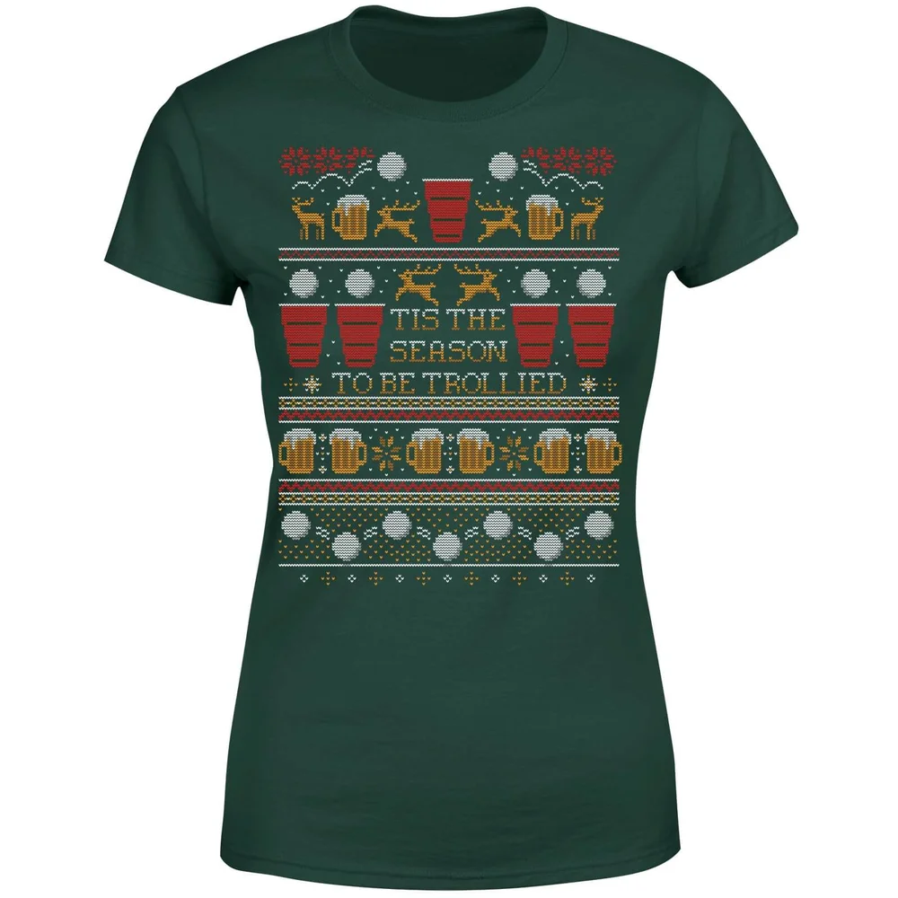 Tis The Season To Be Trollied Women's T-Shirt - Forest Green - S - Forest Green Image 1