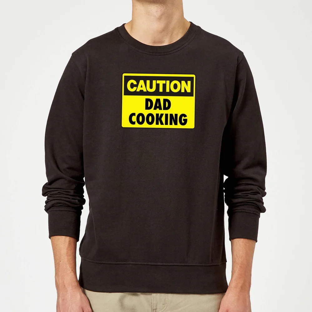 Caution Dad Cooking - Black Sweatshirt - S - Black Image 1