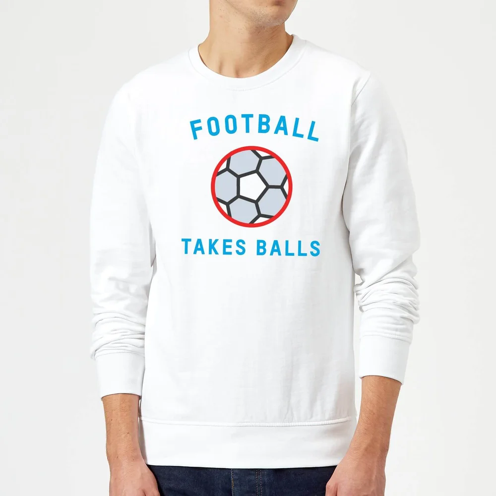 Football Takes Balls Sweatshirt - White - S - White Image 1