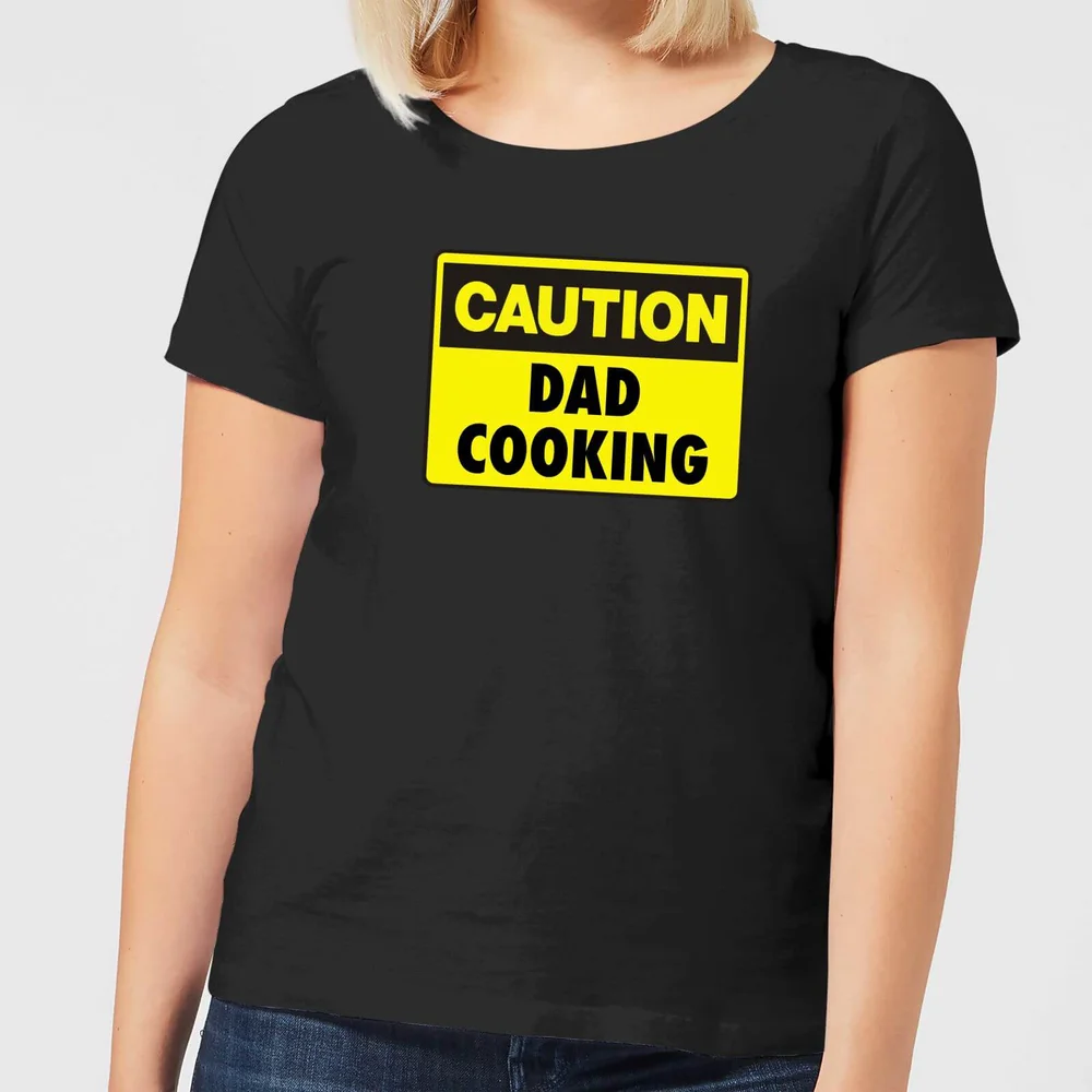 Caution Dad Cooking - Black Womens T-Shirt - 3XL Image 1