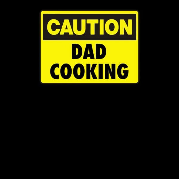 Caution Dad Cooking - Black Womens T-Shirt
