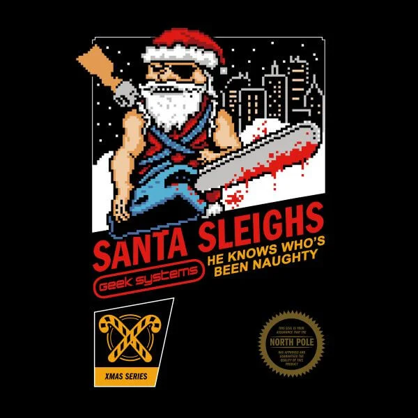 Santa Sleighs - Black Women's T-Shirt