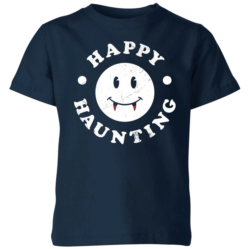 Happy Haunting Kids' T-Shirt - Navy - 3-4 Years - Navy Image 1
