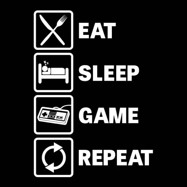 Eat Sleep Game Repeat Women's T-Shirt - Black