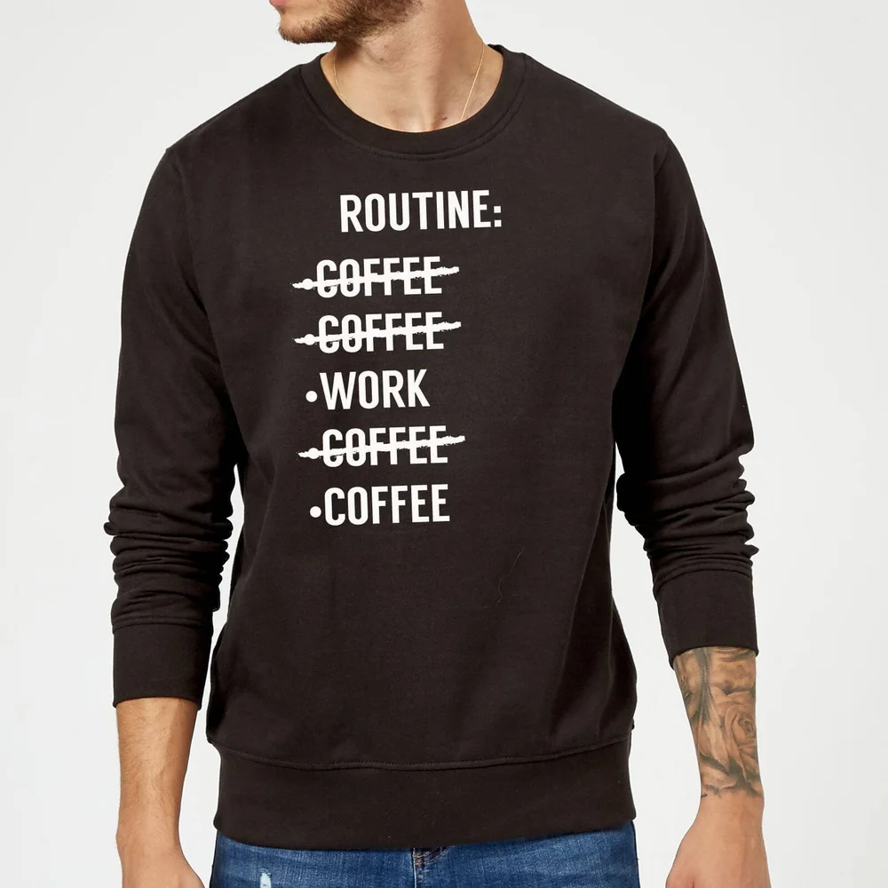 Coffee Routine Sweatshirt - Black - S - Black Image 1