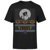 E.T Phone Home Fairisle Men's Christmas T-Shirt - Black