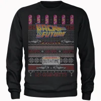 Back To The Future OUTATIME Men's Christmas Jumper - Black - undefined undefined