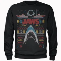 Jaws Fairisle Men's Christmas Jumper - Black - undefined undefined