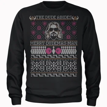 The Dude Abides Merry Dudemas Man Men's Christmas Jumper - Black