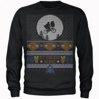 E.T Phone Home Fairisle Men's Christmas Jumper - Black