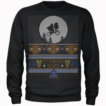 E.T Phone Home Fairisle Men's Christmas Jumper - Black