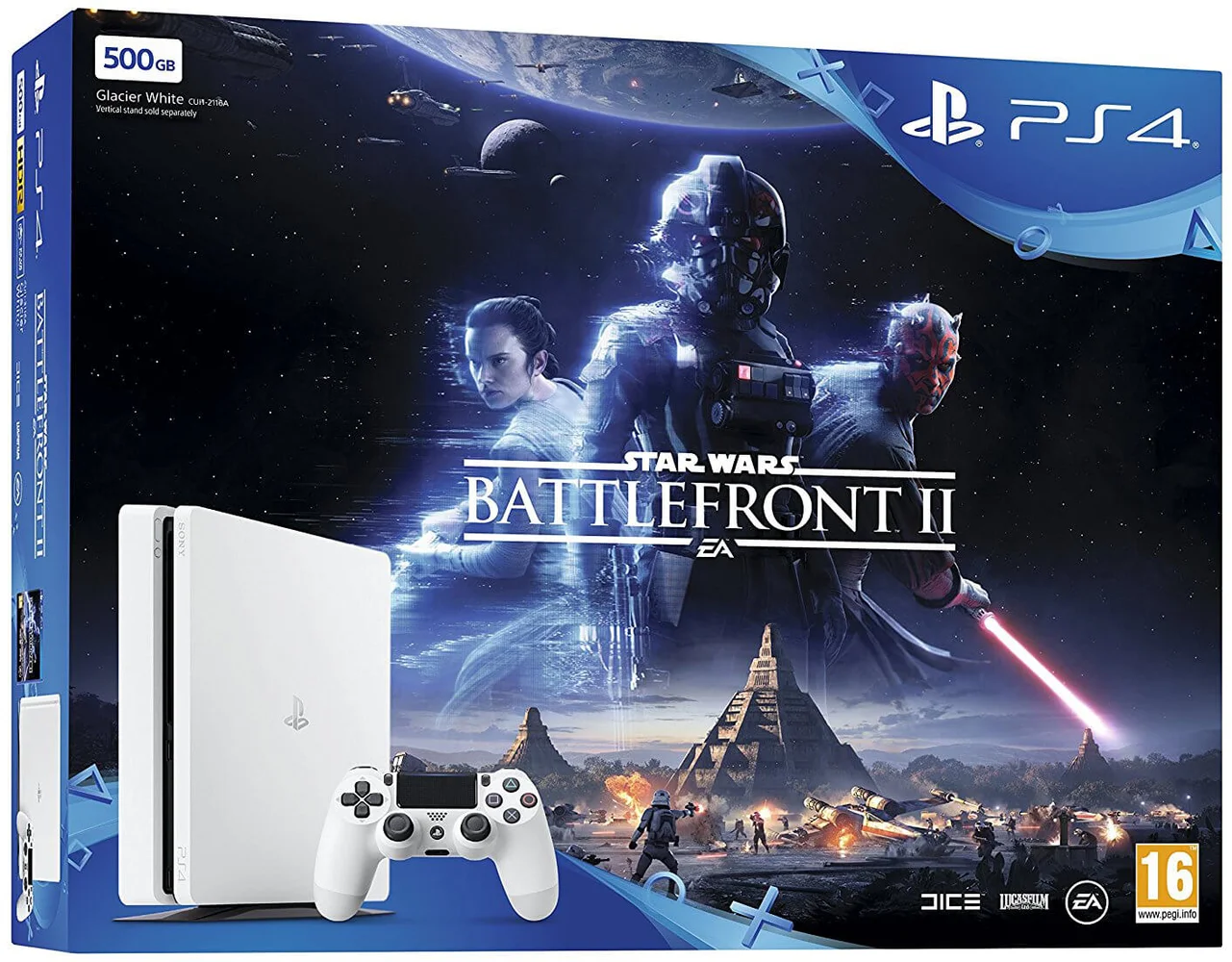 Sony PlayStation 4 500GB White Star Wars Battlefront II Bundle Image 1