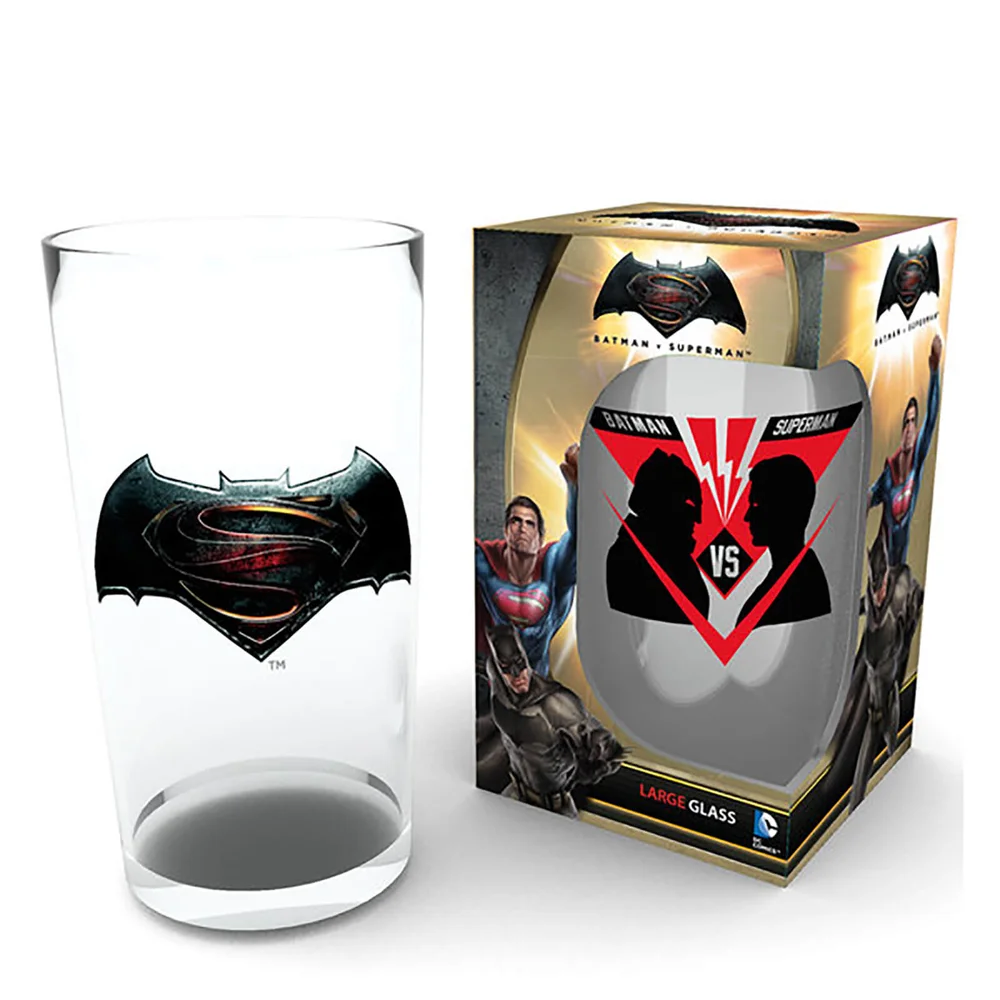Batman Vs Superman Vs Large Glasses 16oz Image 1