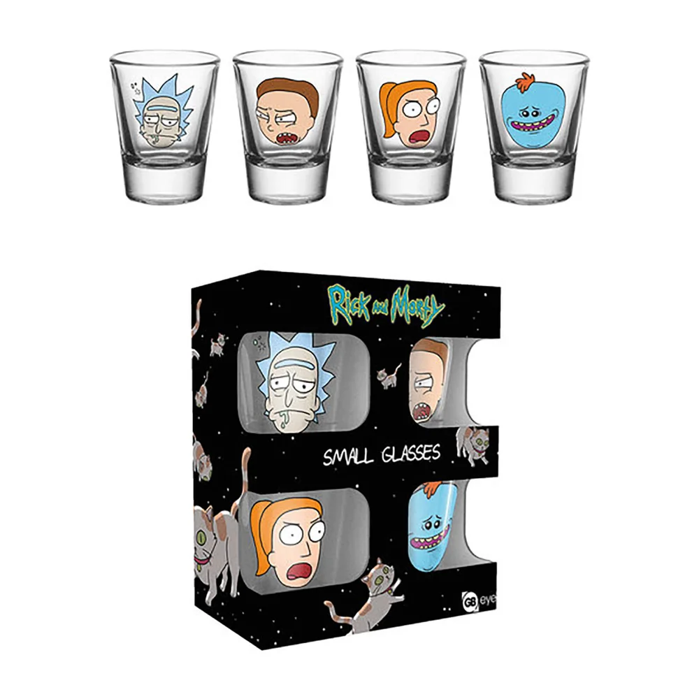 Rick and Morty Faces Shot Glasses Image 1