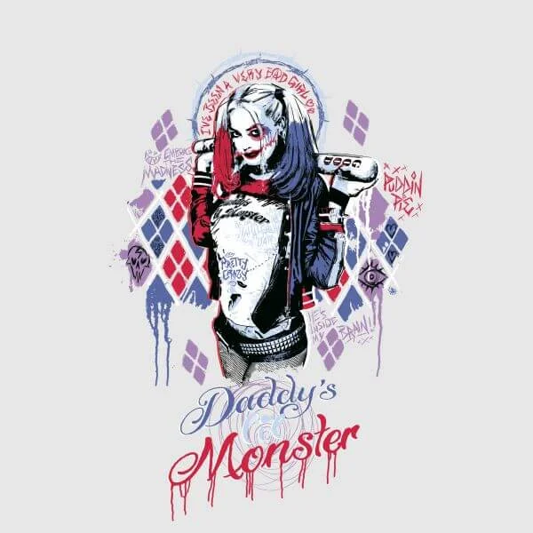 DC Comics Suicide Squad Daddys Lil Monster Women's T-Shirt - Grey