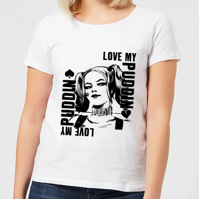 DC Comics Suicide Squad Harley Love Puddin Women's T-Shirt - White