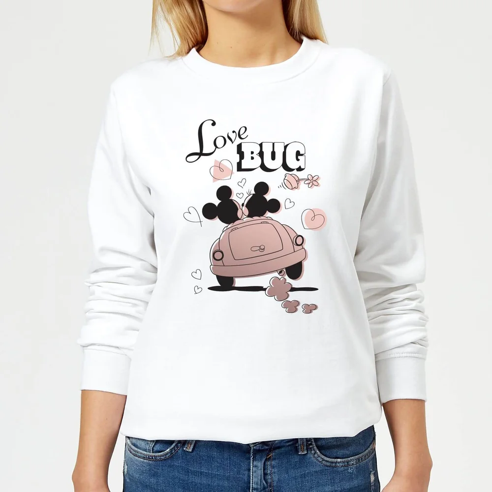 Disney Mickey Mouse Love Bug Women's Sweatshirt - White - S Image 1